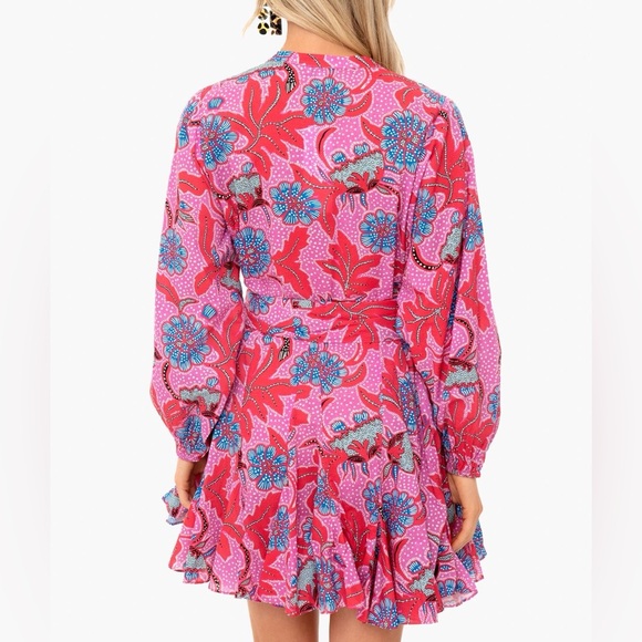 Tuckernuck RHODE Emma Fluted Floral-Print Cotton-Poplin Mini Dress Large - Picture 4 of 8